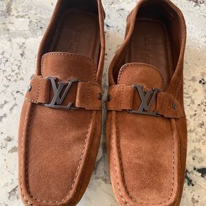 Louis Vuitton Monte Carlo Suede Loafers - Caramel